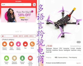 （运营级）六国语言跨境电商海外商城 商户集成到前端 多商户入驻一键铺货手机后台 - PHP