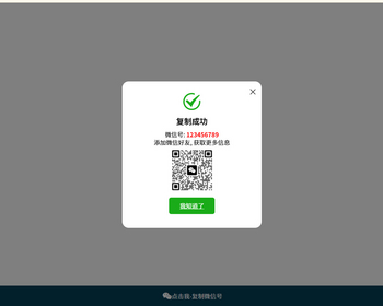 美化版网站建设中常用的一键复制微信号源码演示站 - HTML / 前端静态