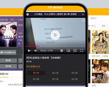 t21高端简约大气自适应手机PC电脑自适应模板苹果CMSV10模板 - PHP