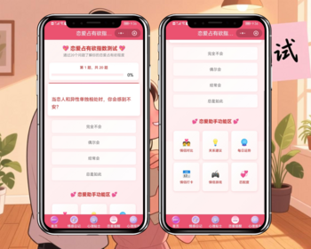恋爱占有欲指数测试流量主看广告小程序开源直播间搭建 - ThinkPHP