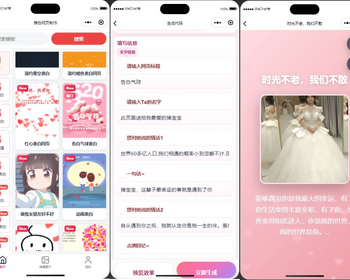微信流量主广告项目表白网页装逼图片在线制作微信小程序 - PHP