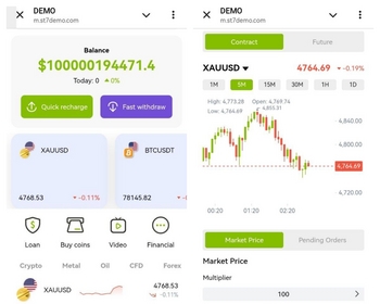 PHP正版ST7电脑PC端H5端下载APP端区块链外汇黄金交易软件系统软件搭建维护 - ThinkPHP