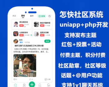 怎快社区系统红包,投票,活动,付费主题,打赏,圈子付费,创作者,1v1聊天,知识付费社区 - ThinkPHP