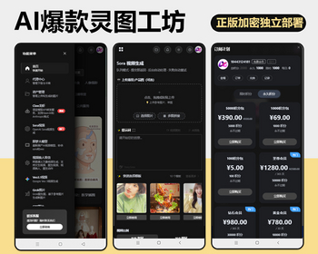 AI爆款灵图工坊PC端微信小程序带Sora、Veo、Grok视频GPT-Image-2、Banana图片生成 - ThinkPHP