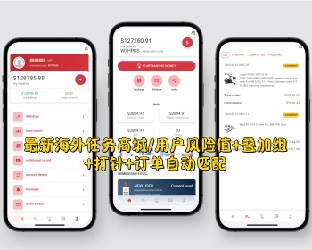 海外任务商城系统/用户风险值+叠加组+打针+订单自动匹配 - ThinkPHP