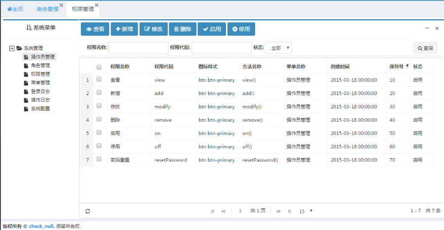 java权限系统 通用权限管理 权限系统框架 通用权限管理系统 springmvc,bootstrap,ssm