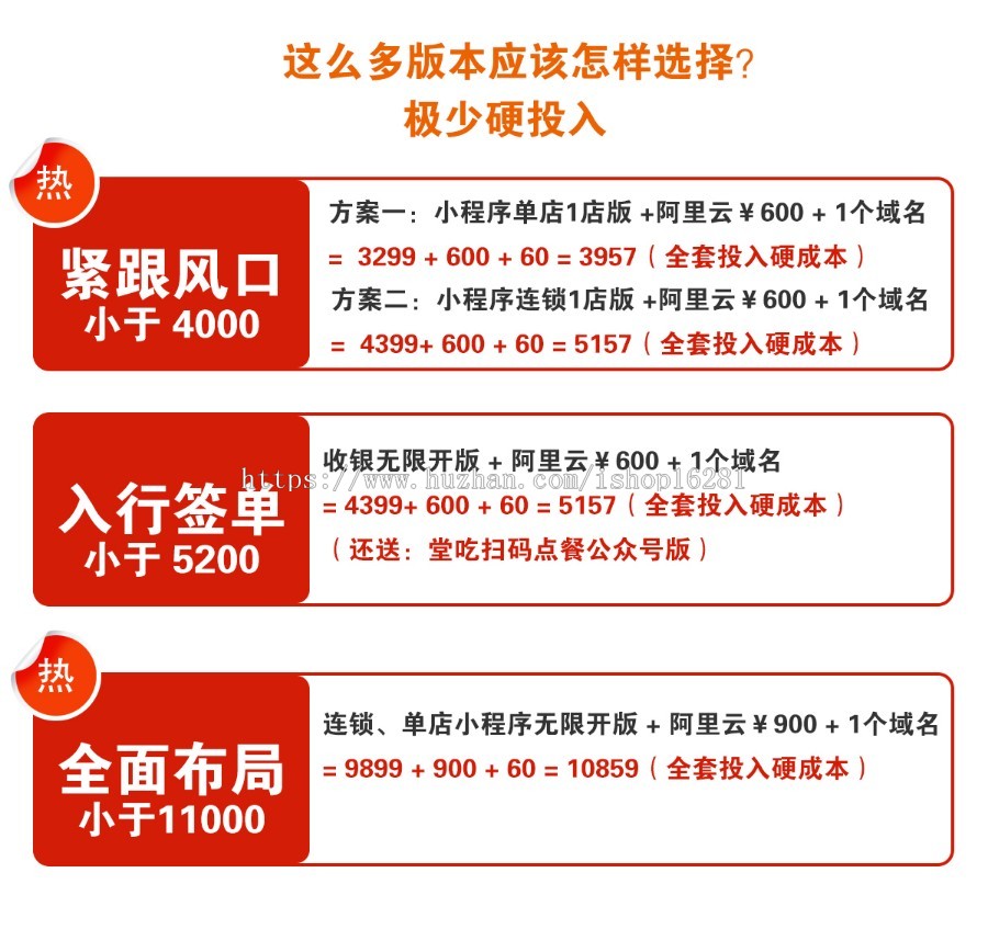 v3小程序连锁门、单店扫码点餐小程序运营版无限开