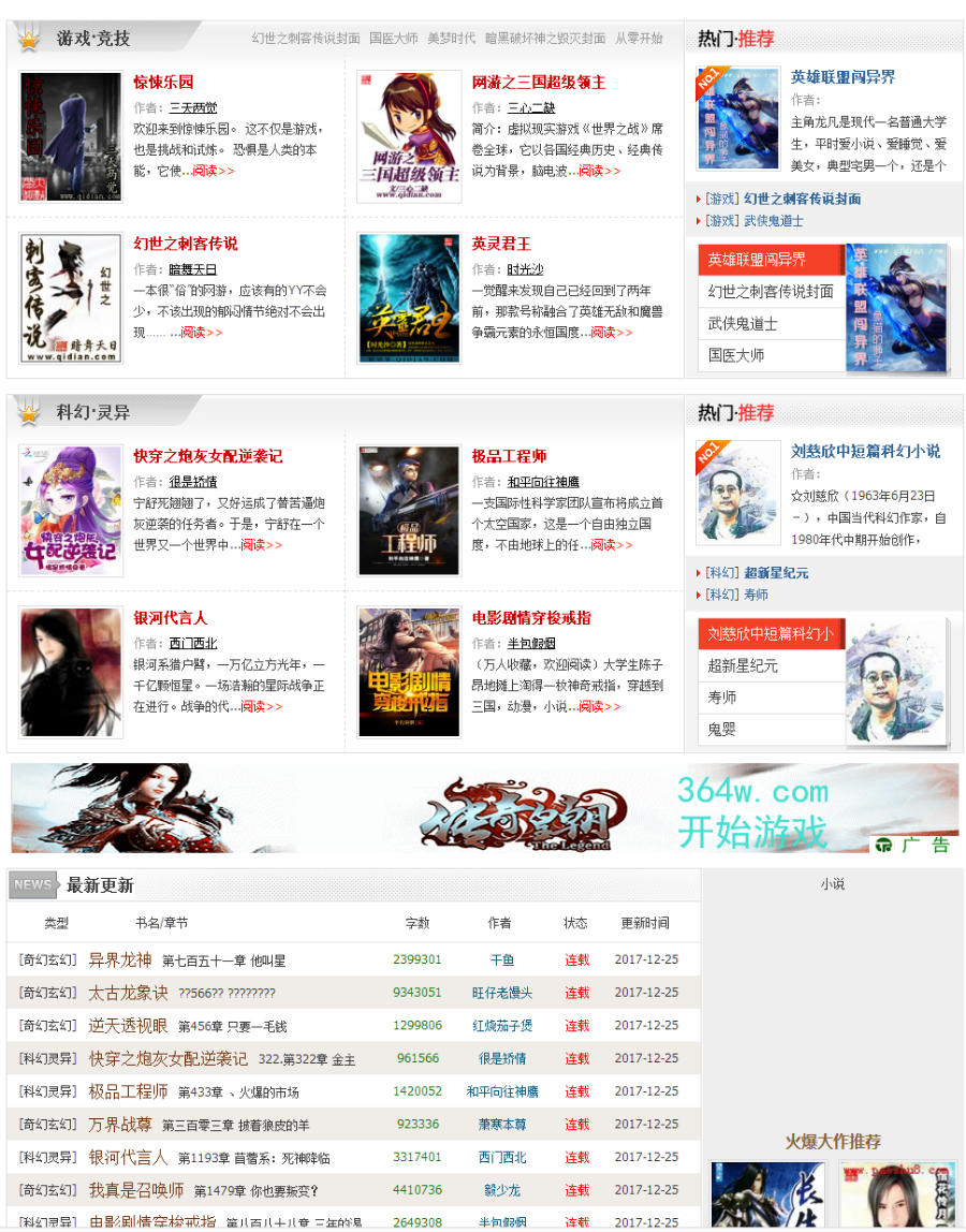 全自动采集小说网站源码（流量站神器）+手机版+采集器+3条采集规则+28G数据