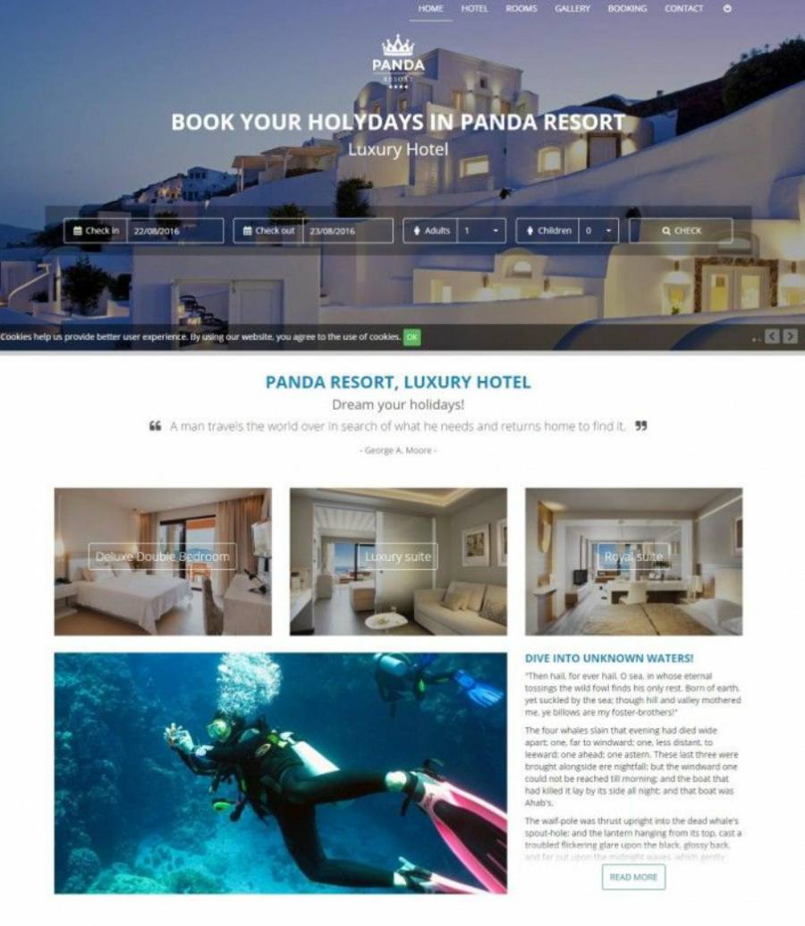 英文版酒店预定系统PHP网站源码|PANDA RESORTV2.1.2商业版|酒店预定网站源码