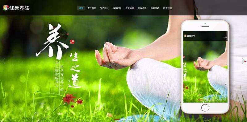 绿色响应式经络养生健康类网站织梦dedecms模板 带手机端