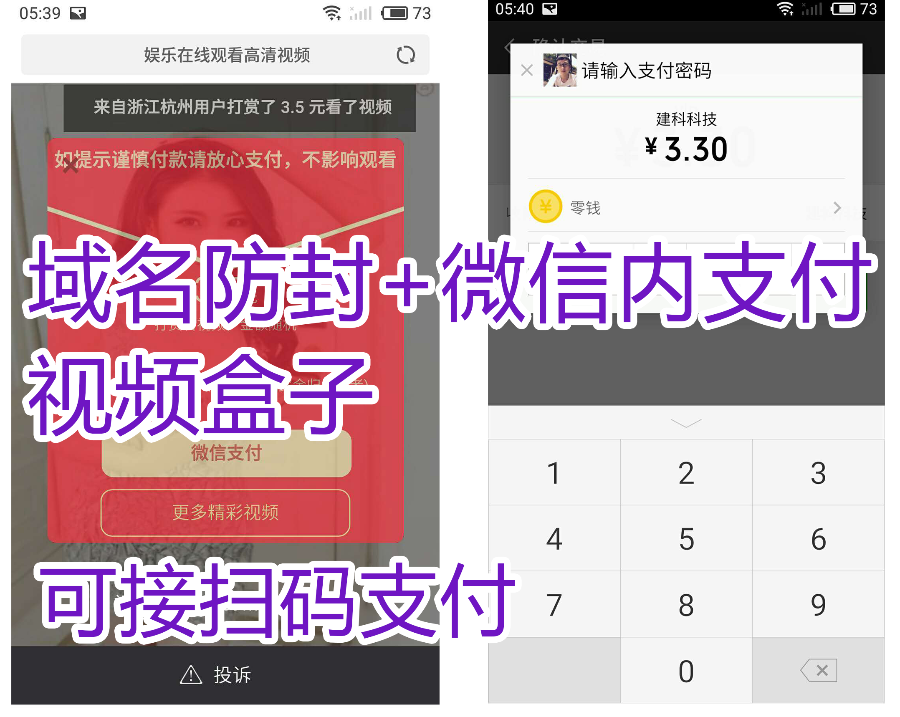 视频打赏平台搭建，红包打赏源码，主副域名防封，第三方支付接口