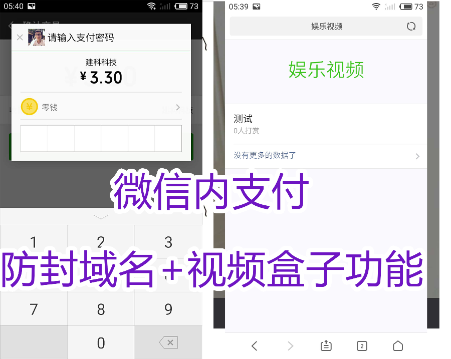 视频打赏平台搭建，红包打赏源码，主副域名防封，第三方支付接口