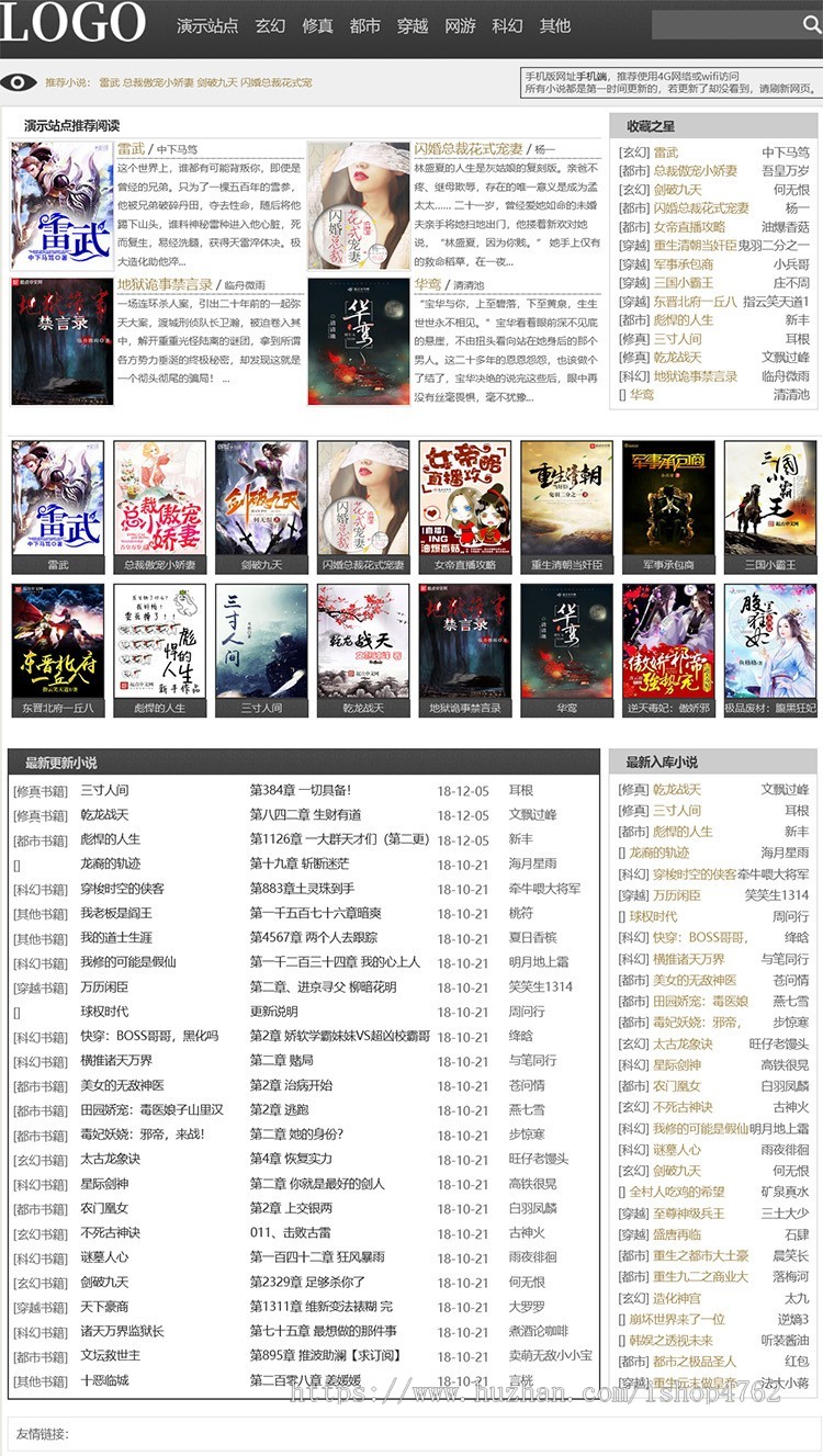 杰奇黑色简洁小说模板,送手机版,附带安装说明等【整套安装】