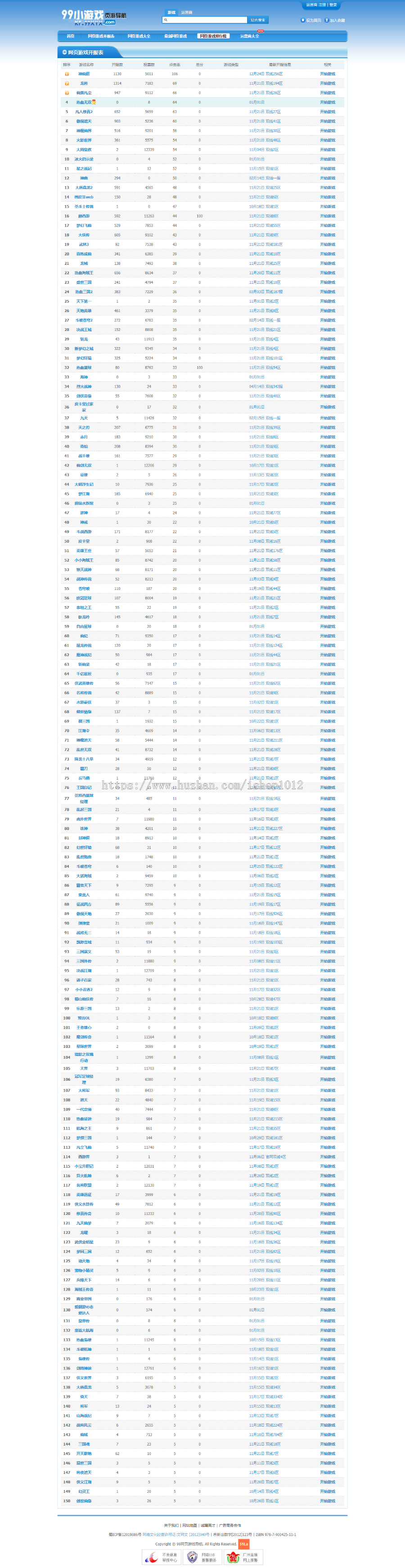 帝国cms游戏开服网站源码程序 游戏开服表网站程序
