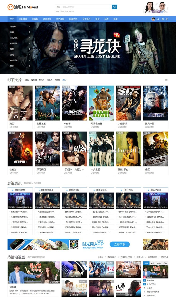 discuz模板 迪恩Movie/电影/视频商业版 DZ【整站源码带数据】