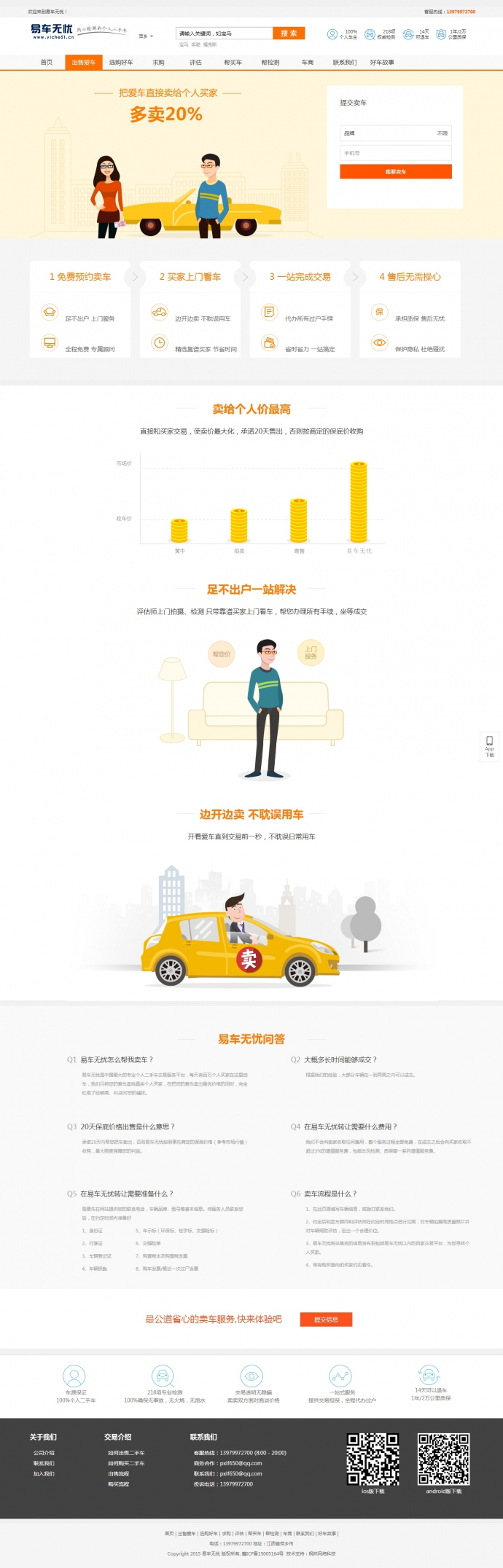 仿好友无忧二手车，simcms二手车网站源码，带手机网站，手机app客户端