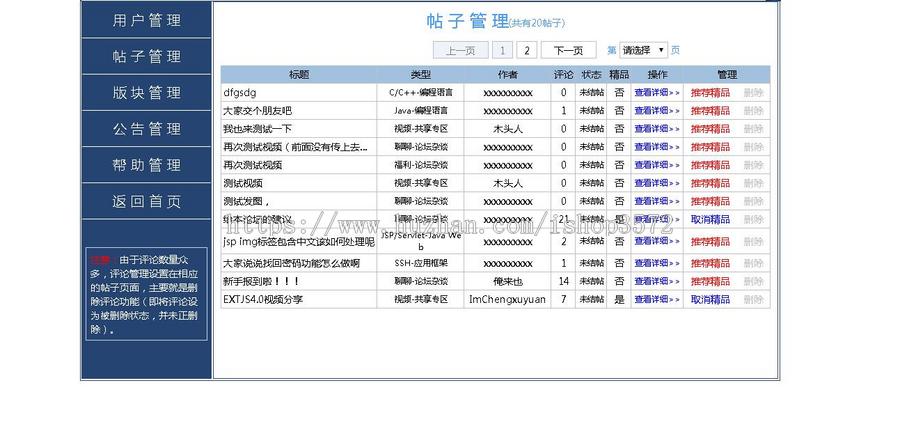 java ssh论坛系统源码个人博客源码内容管理源码可远程调试运行