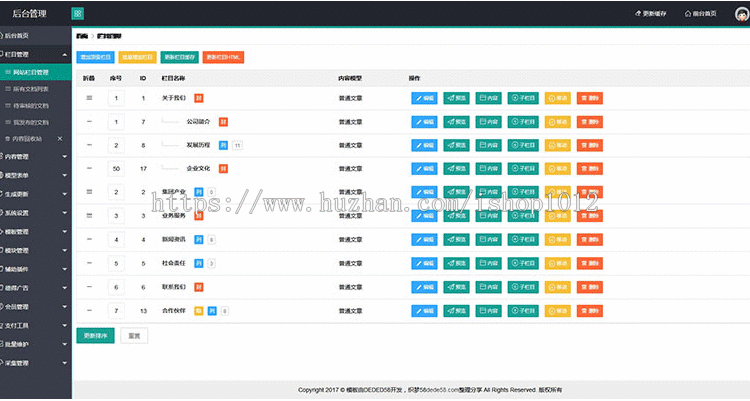 dede织梦后台模板源码4套 HTML5响应式layui框架自适应网站后台