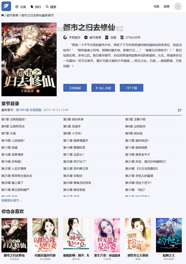 杰奇自适应小说模板有度小说模板杰奇2.4小说模板,附带安装