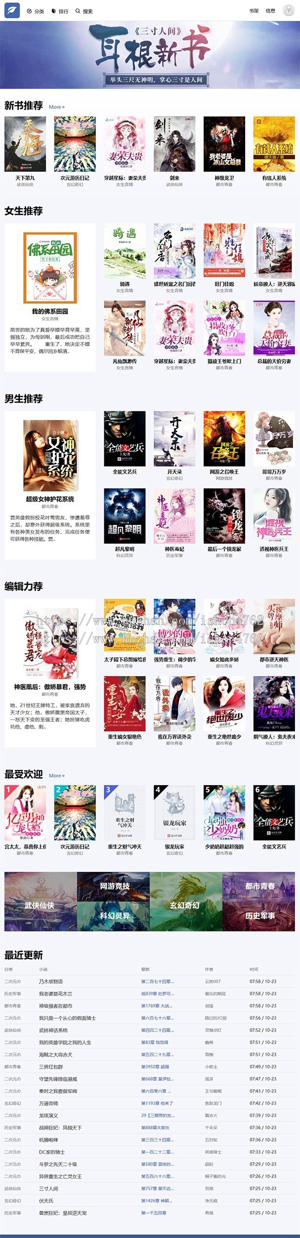 杰奇自适应小说模板有度小说模板杰奇2.4小说模板,附带安装