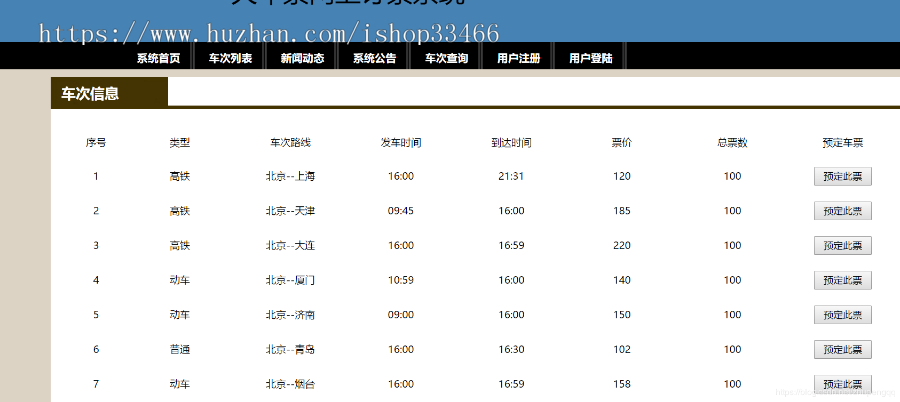 javaweb JAVA JSP火车订票系统(JSP订票系统 JSP火车票预订系统)JSP火车票网上购票系统