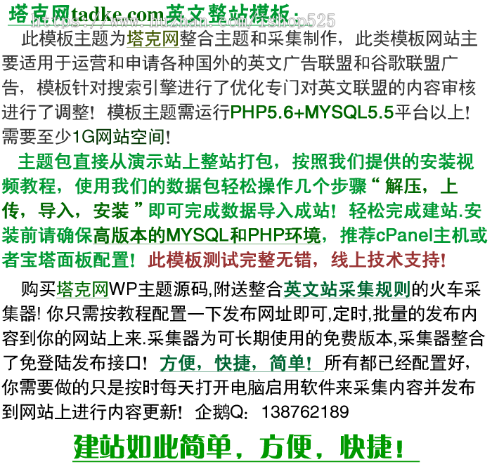 英文挂联盟模板 健康新闻主题WordPress导入成站带火车采集器