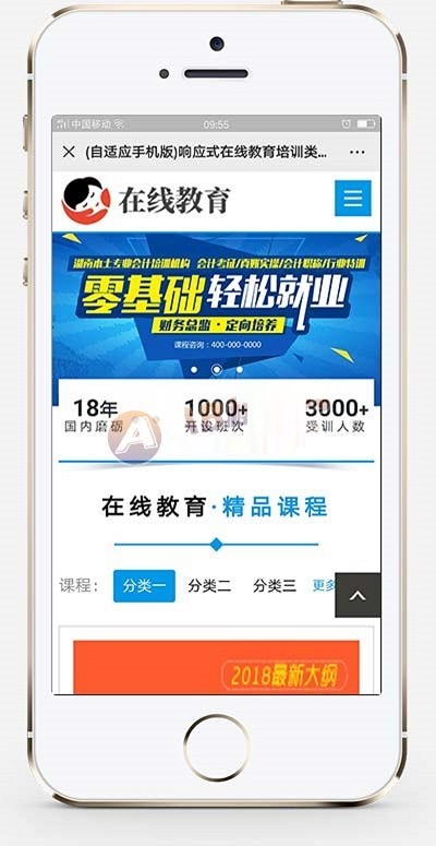 响应式在线教育培训类网站织梦模板_教育培训机构网站(带手机版)