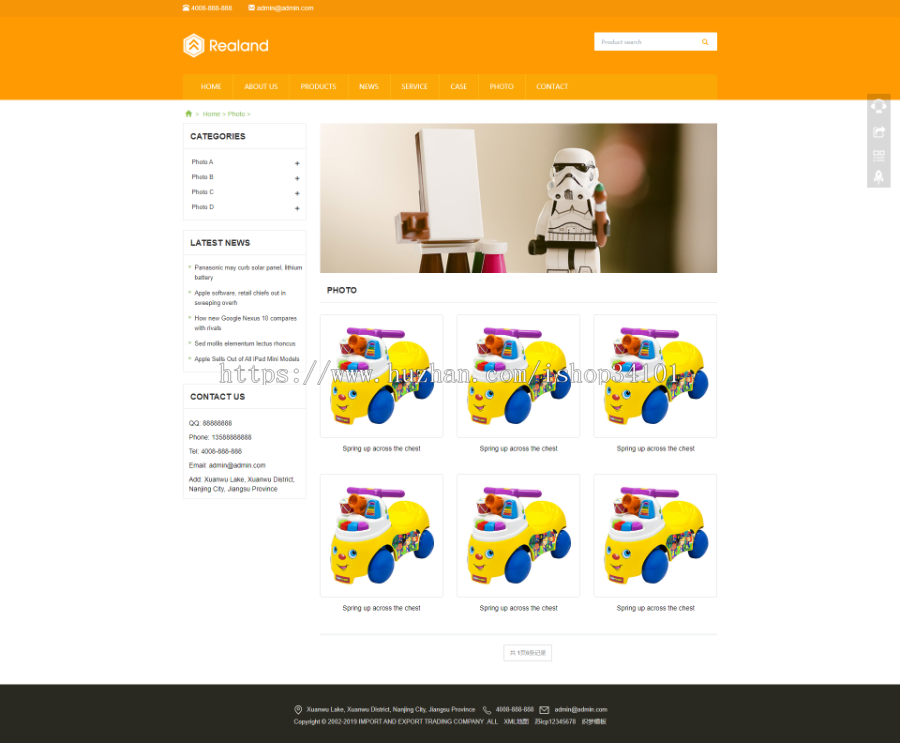 响应式食品百货英文外贸类网站织梦模板 HTML5玩具外贸网站(带手机版)