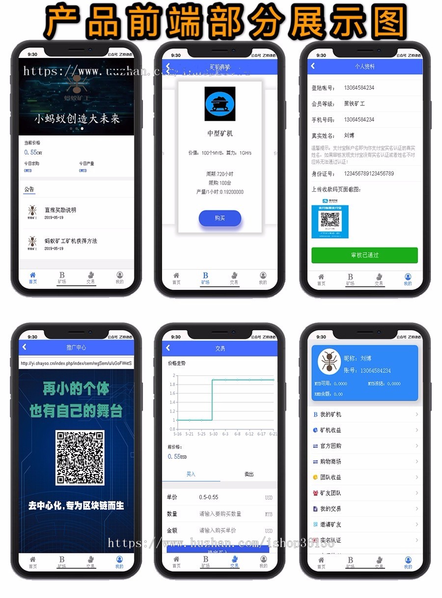 「运营级」蚂蚁未来/新版区块链/点对点交易/带曲线图/多级分销