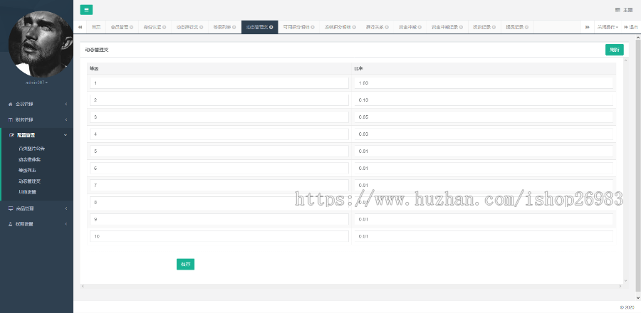 级差模式机器人/卖货商城/投资理财积分释放/动态奖/静态奖/推荐奖/团队奖