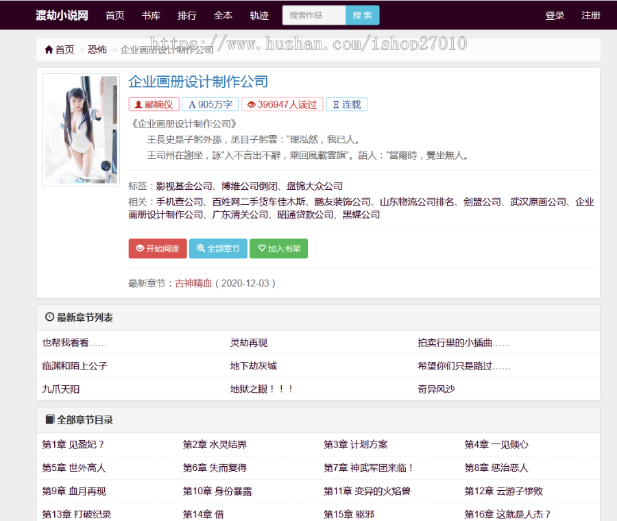新版零距离泛目录小说站群