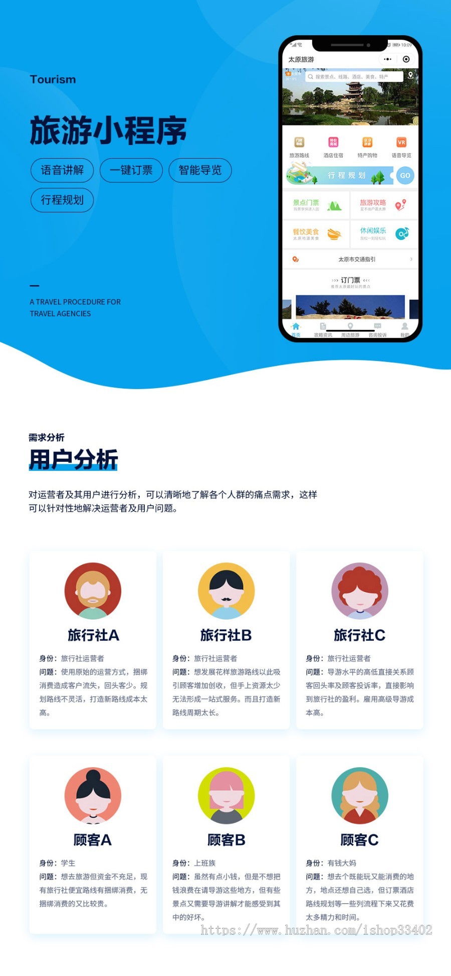 旅游小程序 分销 导览 订票订酒店多功能