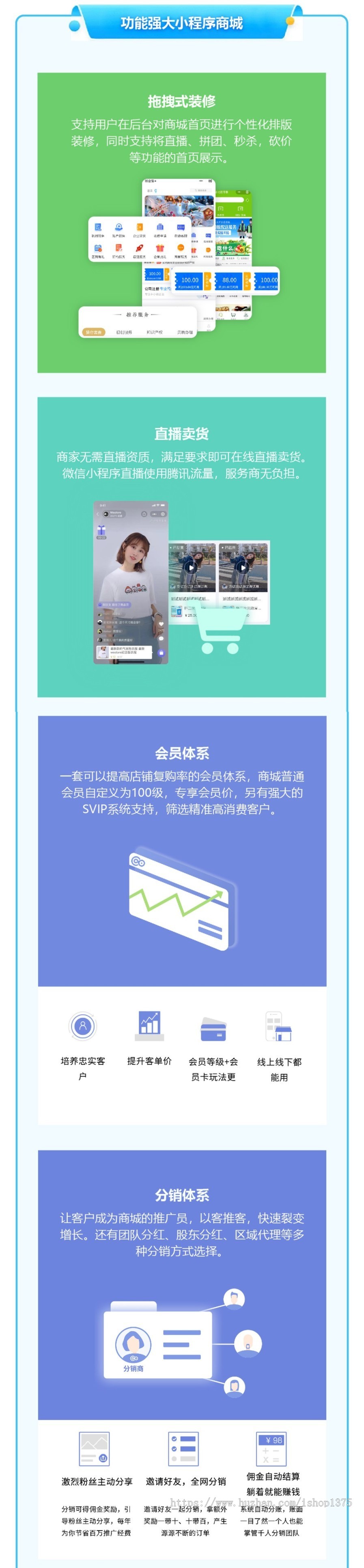 【更新】2026正版授权模块化DIY商城小程序多商户直播分销拼团SAAS坑位