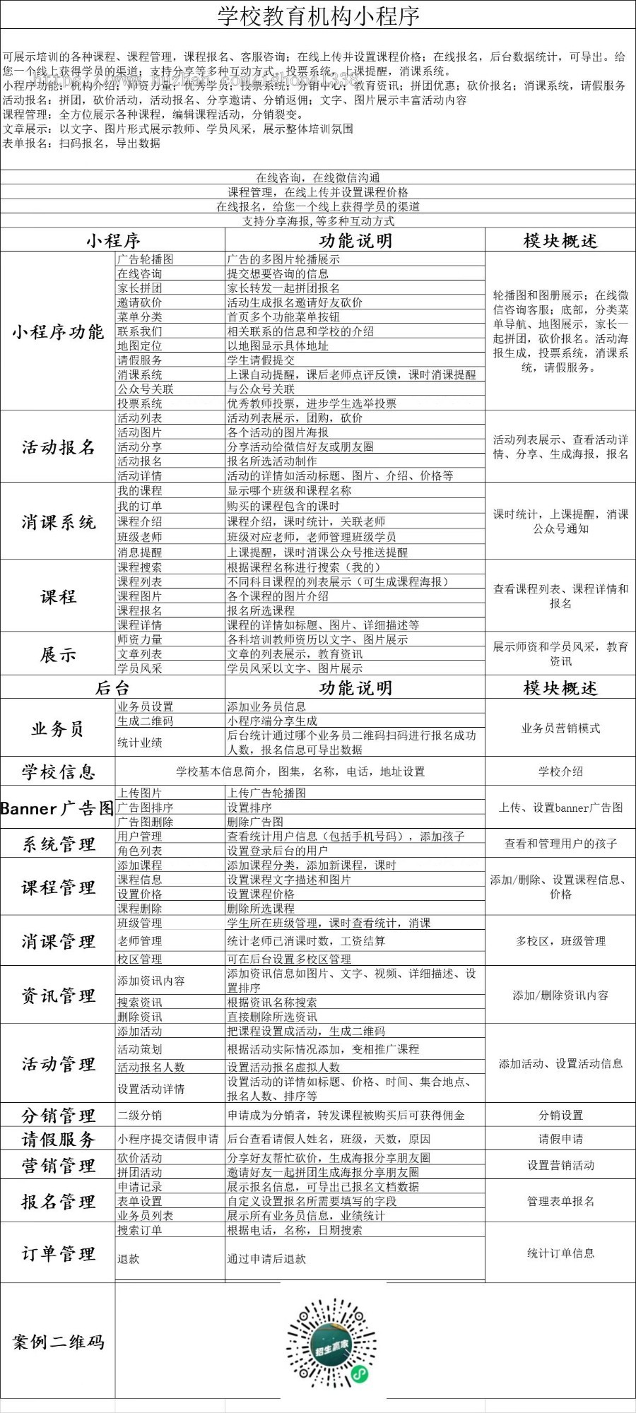 (全开源)学校教育培训机构招生小程序上课课时消课公众号提醒划课时源码