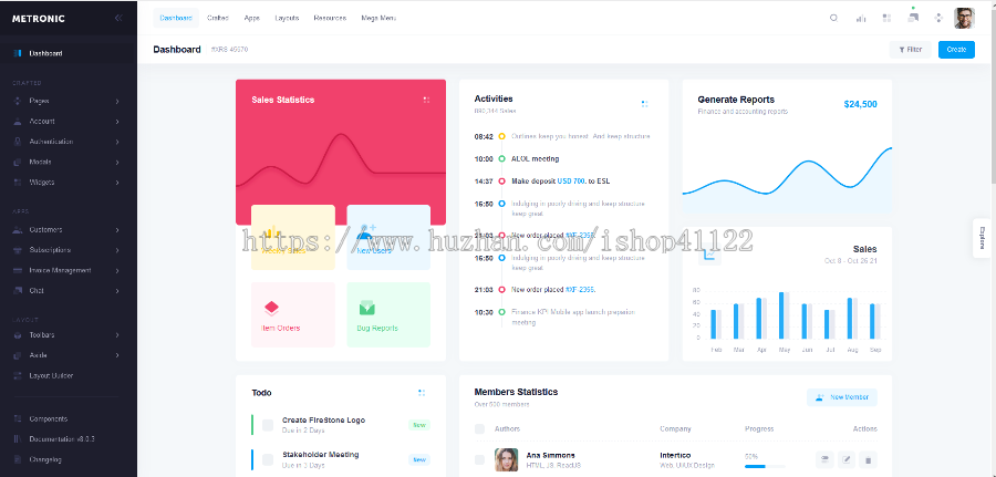 Metronicv8.0.3:强大的Bootstrap4Angular9ReactVueJS&Laravel自适应管理面