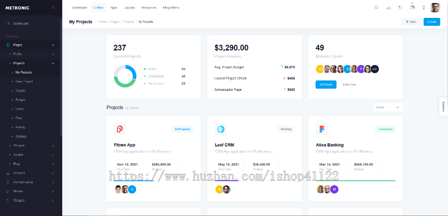 Metronicv8.0.3:强大的Bootstrap4Angular9ReactVueJS&Laravel自适应管理面