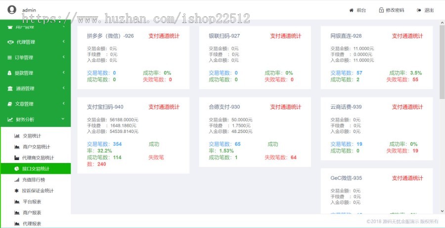 聚合支付系统+代付系统【多通道运营版】【zf6】