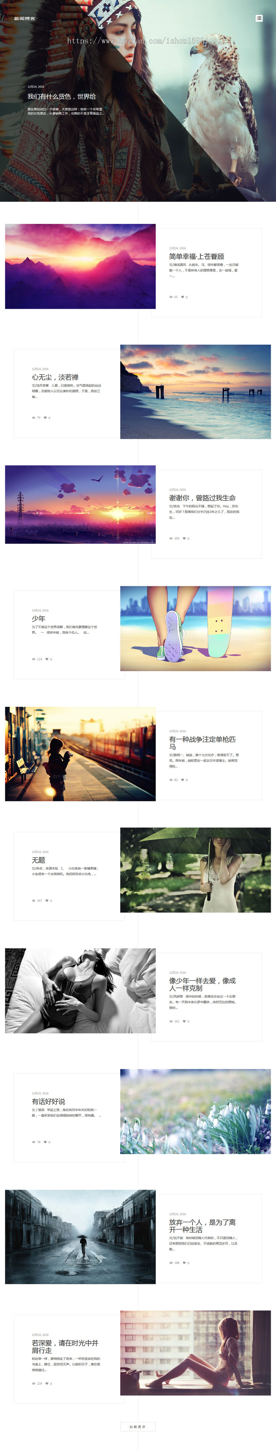 HTML5响应式清新文艺个人博客文章类织梦模板(自适应)