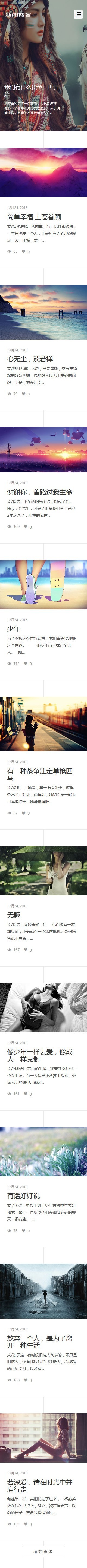HTML5响应式清新文艺个人博客文章类织梦模板(自适应)