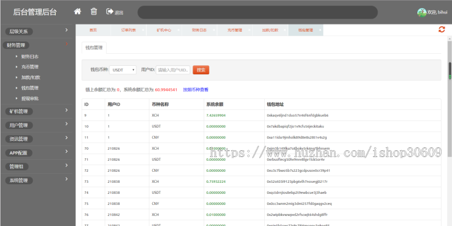 (公司运营版)IPFS算力、chia奇亚币算力分币管理系统、以太坊算力挖款
