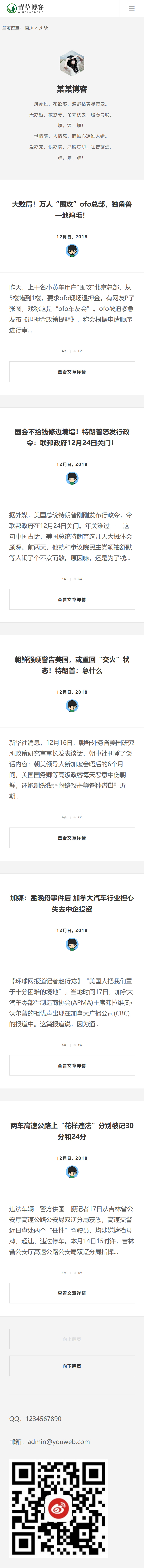 响应式极简个人博客自媒体类网站模板可扩展小程序【含1个域名商业授权】