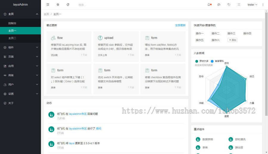 layui模板经典后台模板ifra-me单页模板整套源码