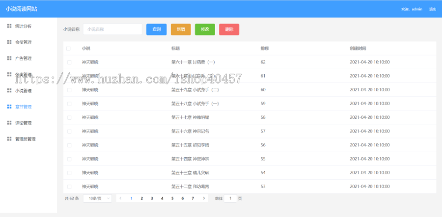 springboot vue小说阅读网站源码