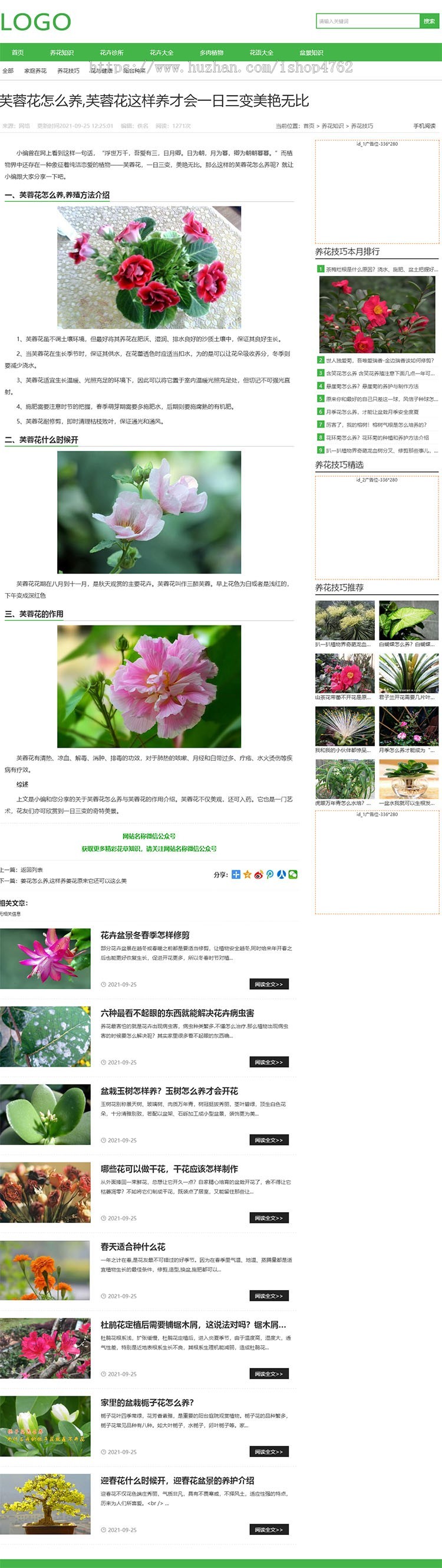 养花技巧,多肉,盆景,花语,花卉网站,盆景制作,花草树木类资讯模板