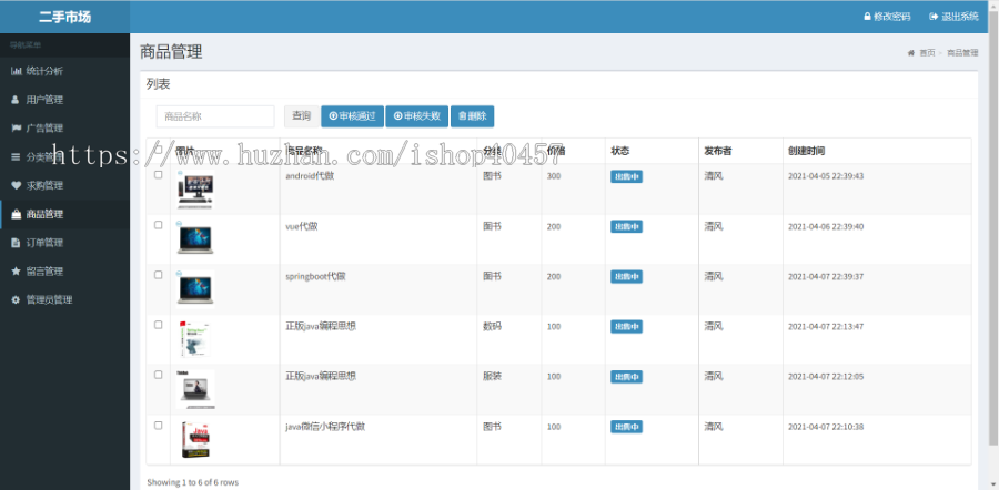 javaweb springboot二手交易平台源码
