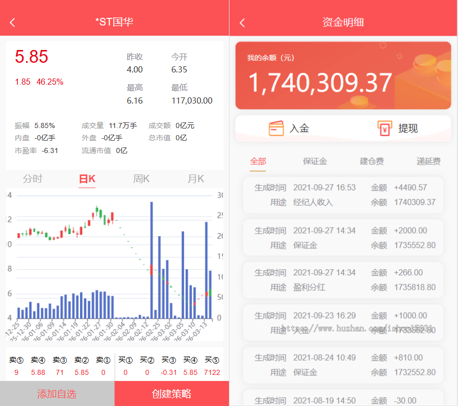 【升级修复版】股票配资策略系统/实时行情/策略系统/带手机端/运营版