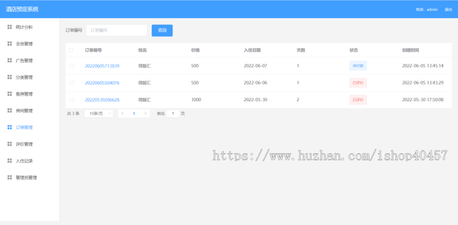 springboot vue酒店预订管理系统源码