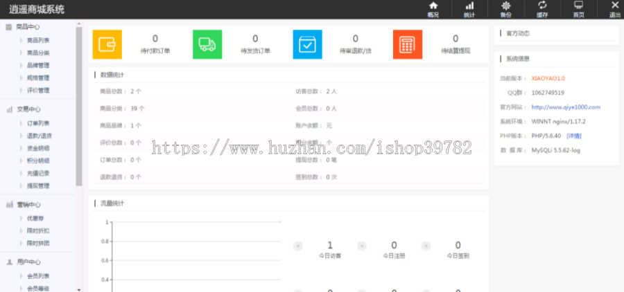 【包搭建】PHP开发的商用版个人逍遥商城+手机端+网店商城销售+搭建教程