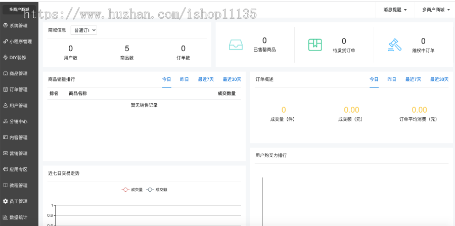 升级版多商户商城支付宝小程序+微信小程序+分销+积分商城+拼团+秒杀+预约+前端DIY开源