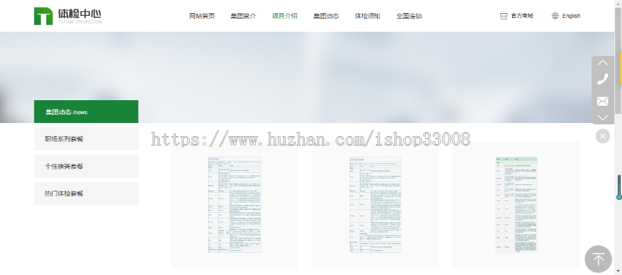 健康体检行业网站制作模板建站自适应式网站